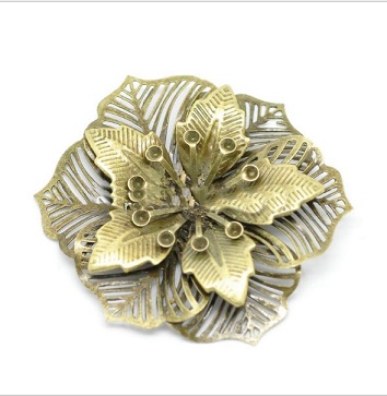 out of stock Brass Coloured Dimensional flower 3.5cm